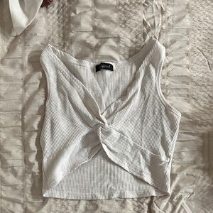 Women's Cream Twist Front Top